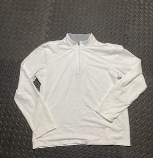 Prospirit Men's White Quarter-Zip Long Sleeve Athletic Shirt, Size XL